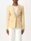 Pinko Yellow Tailored Jacket With Notched Lapels In Yellow
