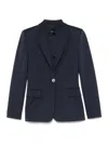 Pinko Tailored Blue Blazer With Single-button Closure