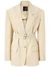 Pinko Belted Blazer In Beige