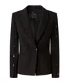 Pinko Single-breasted Blazer With Buttoned Sleeves In Black