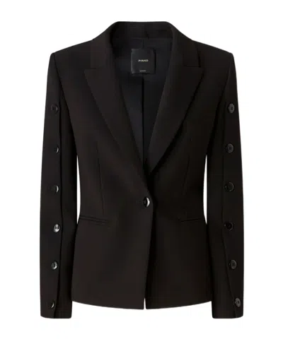 Pinko Blazer With Buttoned Sleeves In Black