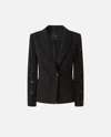 Pinko Single-breasted Blazer With Buttoned Sleeves In Black