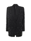 Pinko Blazer With Crystals And Pearls In Black