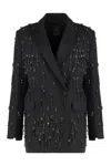 Pinko Blazer With Crystals And Pearls In Black