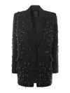 Pinko Blazer With Crystals And Pearls In Black