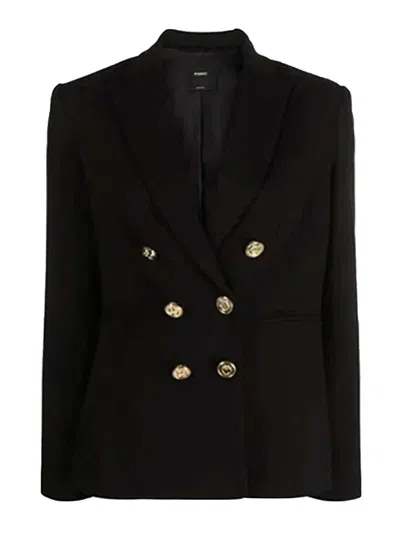 Pinko Glorioso Giacca Double Breasted Blazer In Black