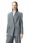 Pinko Double-breasted Blazer With Rhinestones In Multicolor