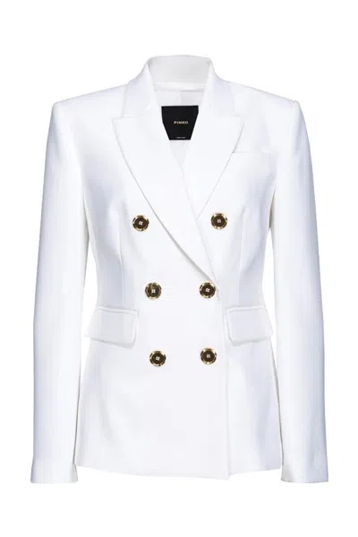Pinko Tailored Jackets Gold Buttons In White