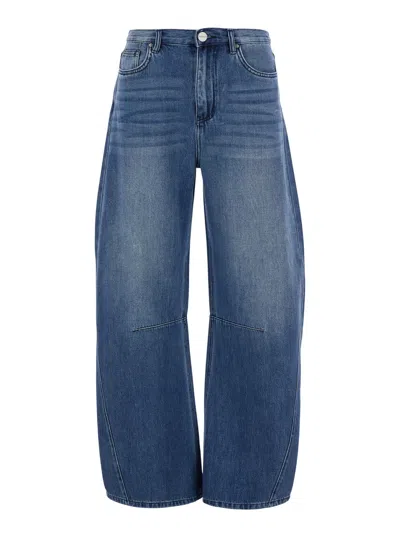 Pinko Bleach-wash Denim Jeans In Animal Print