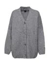 Pinko Blended Wool Cardigan In Grey
