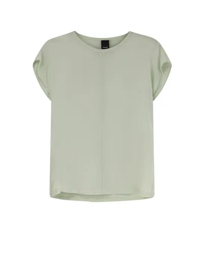 Pinko Silk Shirt Blossom Embroidery Relaxed Cut In Multi