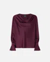 Pinko Filipa Draped-neck Blouse In Purple