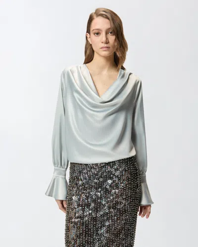 Pinko Blusa Morbida In Satin In Gray