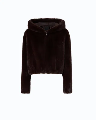 Pinko - Blouson Cropped En Fourrure Synthétique - Xxs In Brown