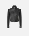 Pinko Long-sleeved Motorcycle Jacket In Black
