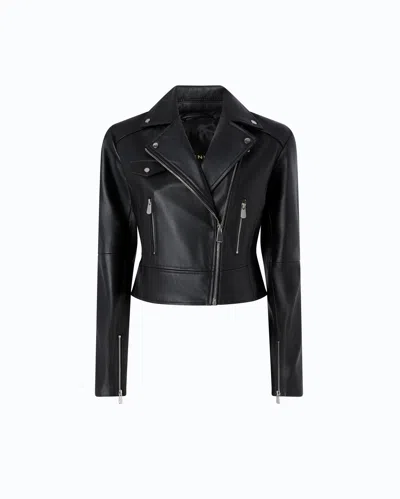 Pinko - Blouson De Motard En Cuir Nappa - 36 In Black