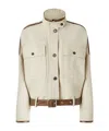 Pinko Blouson Jacket With Leather-effect Edging In Nude