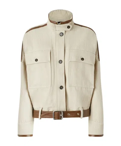 PINKO PINKO HIGH NECK BELTED CROPPED JACKET