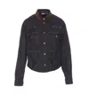 Pinko Contrast-stitching Denim Shirt In Blue