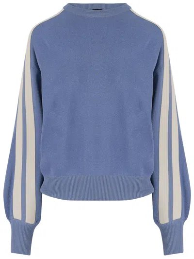 Pinko Blue And White Viscose Blend Sweatshirt