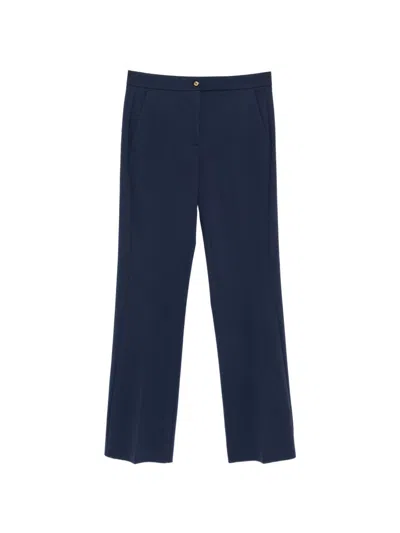 Pinko Blue Buttoned Tonal Stitching Casual Pants