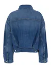 Pinko Blue Jacket With Classic Collar And Two Front Patch Pockets In Blue