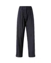 Pinko Wide Leg Pinstripe Trousers Pleated Front In Blue