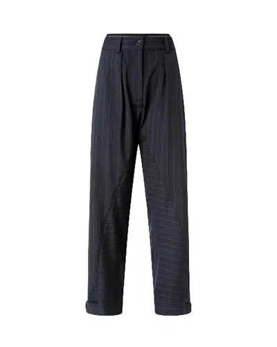 PINKO BLUE PINSTRIPED WOOL BALLOON PANTS