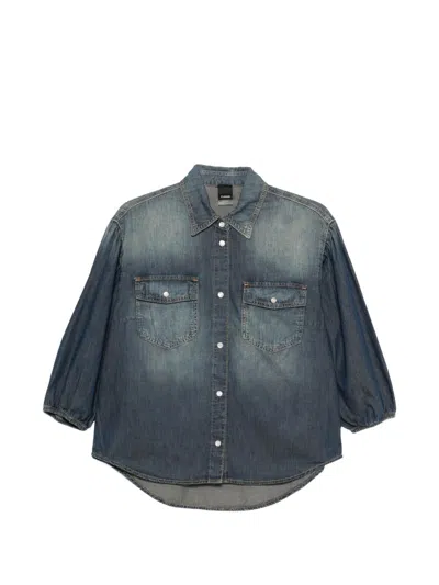 Pinko Blue Press-stud Chest Pocket Shirt In Multi