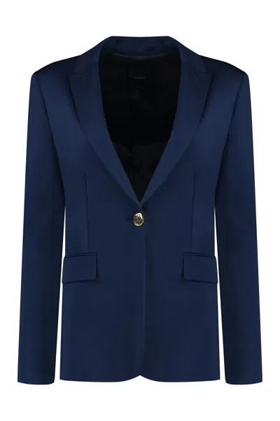 Pinko Blue Single-breasted One-button Jacket For Women
