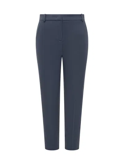 Pinko Blue Straight Flat Front Pants In Brown