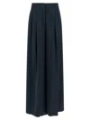 Pinko Wide Leg Pleated Trousers And Pockets In Blue