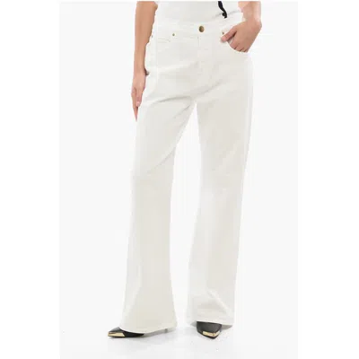 Pinko Blue Wash Wanda Fla Jeans With Golden-effect Women's Butto