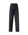 Pinko Wide Leg Pinstripe Trousers Pleated Front In Blue
