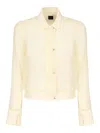 Pinko Lightweight Bomber Line Blouse In Georgette In Yellow