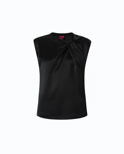 Pinko Sleeveless Satin Blouse In Black