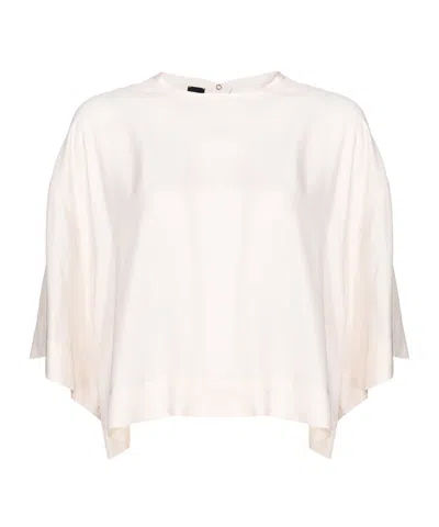Pinko Boat-neck Short-sleeve Blouse In White