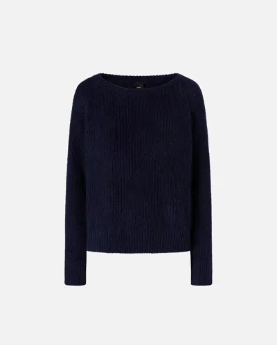 Pinko Ribbed Knit Sweater In Blue