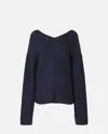 Pinko Herringbone-pattern V-neck Jumper In Blue
