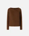 Pinko Crew-neck Long-sleeve Sweater In Brown