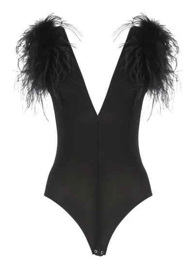 Pinko Body With Feathers In Black