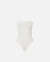 Pinko Spaghetti Strap Bodysuit In White + White