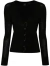 Pinko Love Birds-embroidered Cardigan In Black