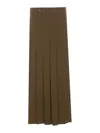 Pinko High Waist Pleated Skirt With Button Accents In Green