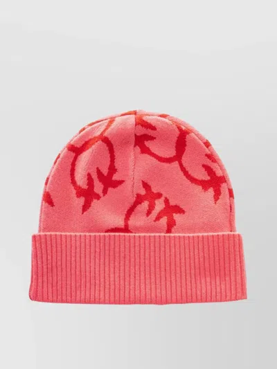 Pinko Bold Jacquard Knit Hat With Ribbed Cuff