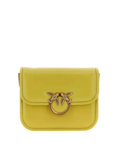 Pinko Love Bag Box Shoulder Bag In Yellow