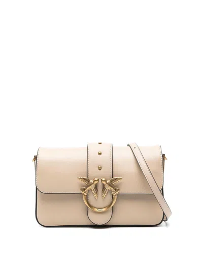 Pinko Love Bag Large Soft Crossbody Bag In Beige