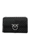 Pinko Love One Quilted Wallet-on-chain In Black
