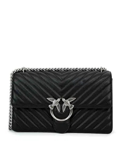 PINKO CLASSIC LOVE ONE CHEVRON BAG
