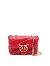 PINKO LOVE PUFF BABY BAG RED SMOOTH BUCKLE FLAP